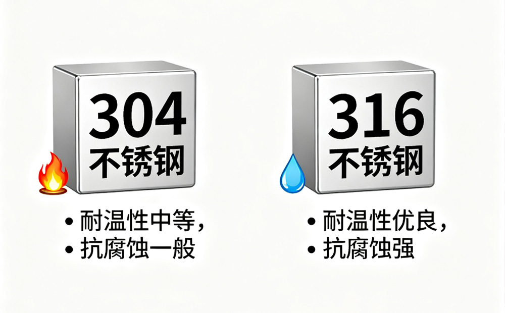 304对比316不锈钢